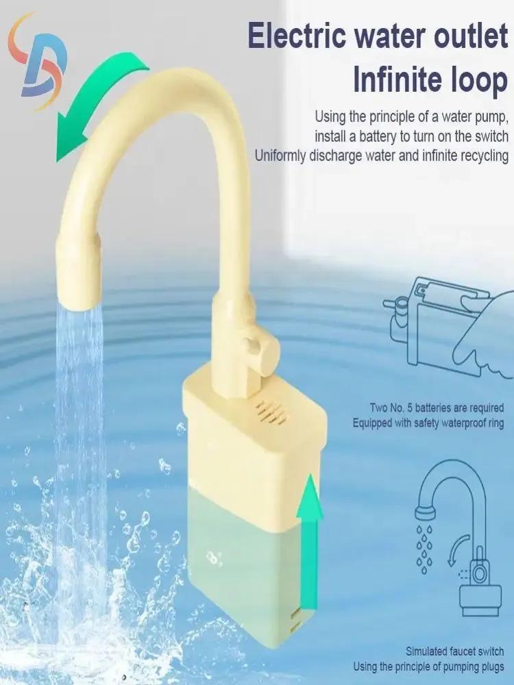 Kids Play Kitchen Sink Toy with Automatic Water Circulation, Pretend Washing Dish Playset, Requires 2 AA Batteries