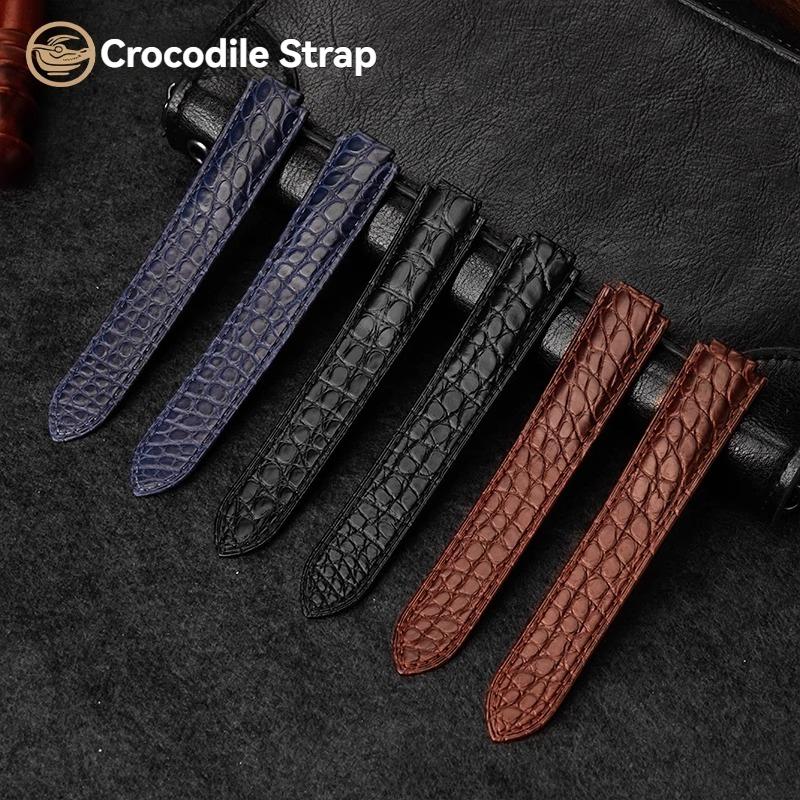 Crocodile leather watch strap For Cartier blue balloon WSBB0025 W69012Z4 14-8mm 16-8mm 18-11mm 20-12mm 22-14mm convex watchband