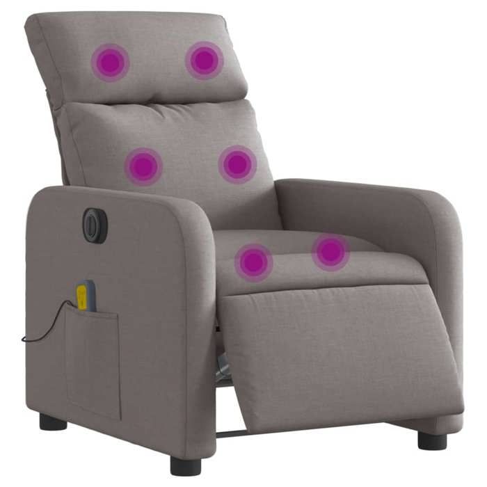 VidaXL Fauteuil de Massage Inclinable Électrique, Chaise de Relaxation avec Dossier et Repose-pied Réglables, Siège de Salon 3206697