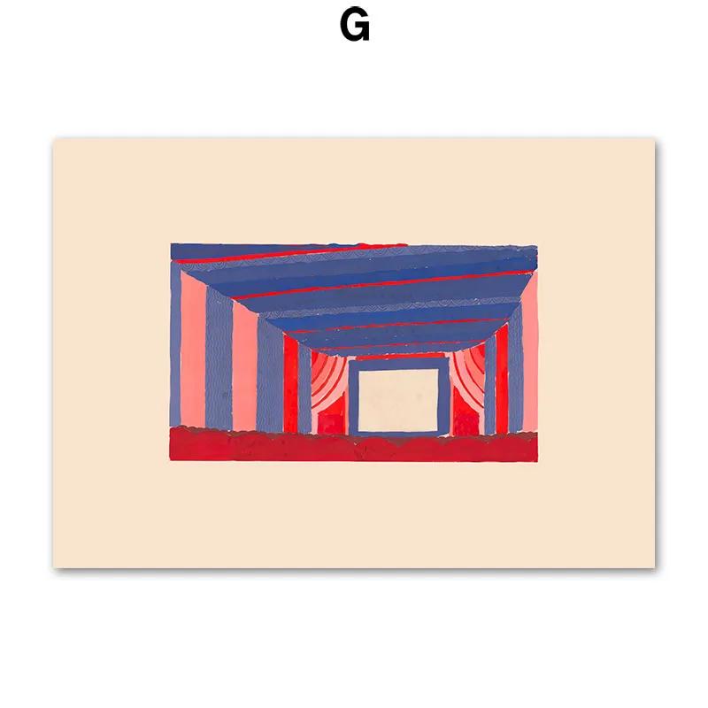 Abstraction-Woman Line Face Flower Leaves Canvas Painting, Color Block Wall Art, Posters and Prints, Pictures for Living Room De