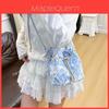 Denim Bucket Bag With Quilted Pattern For Casual Street Style Women