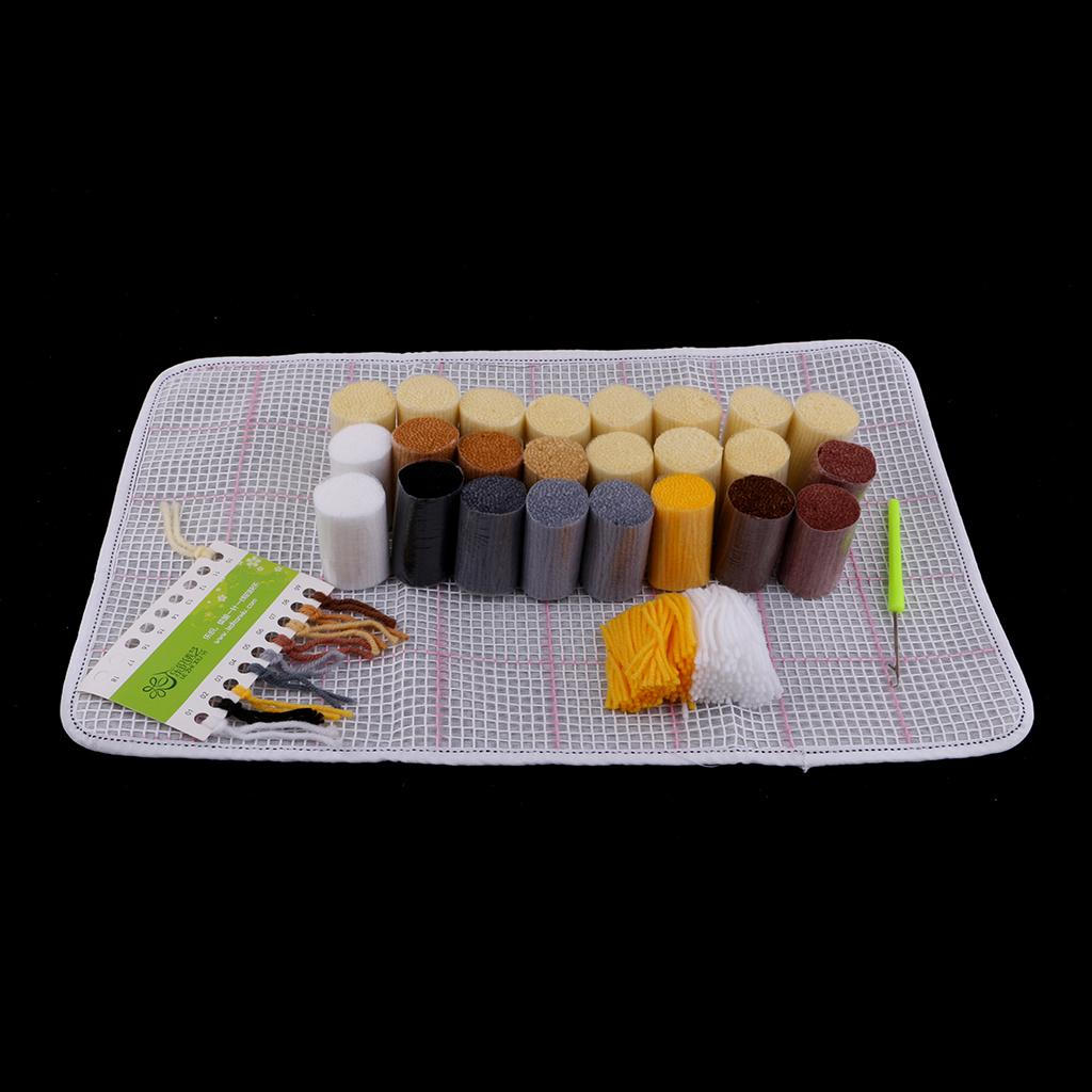 Tier-Teppich-Set für Anfänger Stickerei 50x30cm