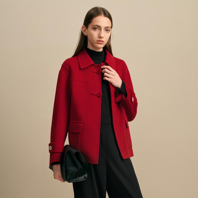 

Elva Island Women s Elegant Short Woolen Toggle Coat S