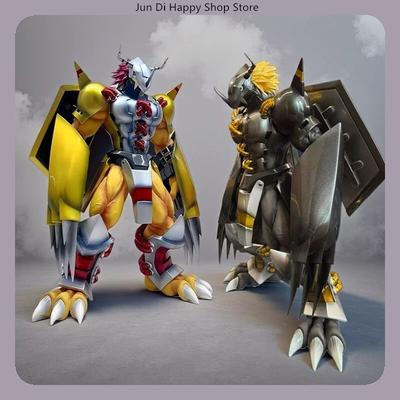 20cm Digimon Adventure MetalGreymon Gold & Black Anime Figure Model Statue Desktop Decoration
