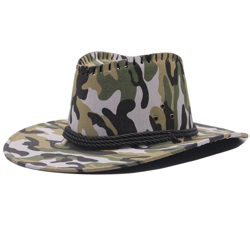 New Camouflage Jazz Hat Outdoor Men's Summer Beach Denim Hat Travel Big Brim Sun Protection Visor