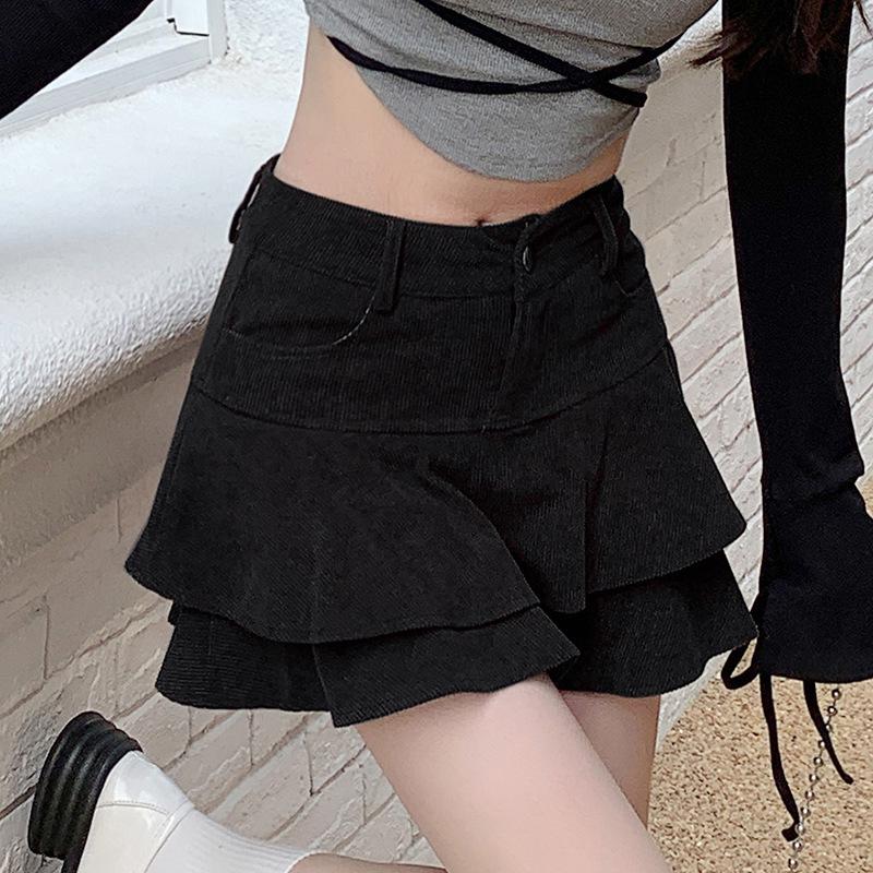 

Женская вельветовая юбка А-силуэта с высокой талией - Осень/Зима, приталенный крой, длина мини M