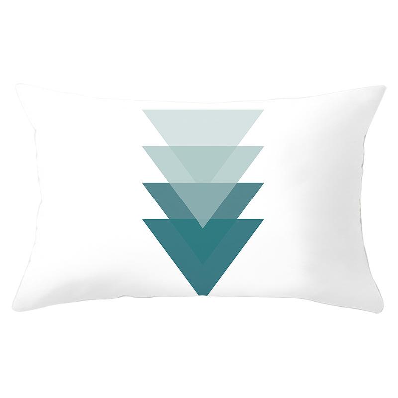 Home Geometric Peach Skin Waist Pillow Case Nordic Style Sofa Printed Pillow Case Office Lumbar Pillow