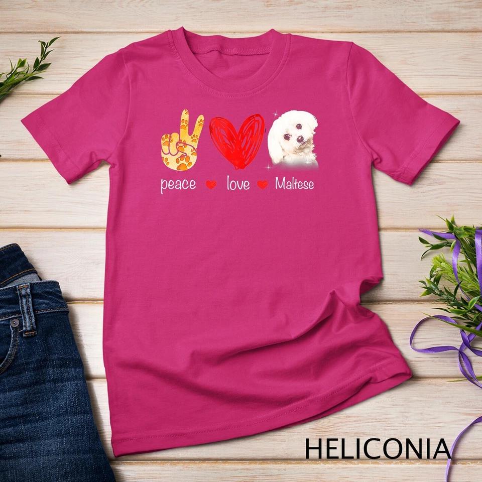 Peace Love Maltese Dog - Maltese Dog lover Gift T-Shirt Unisex T-shirt 4 L