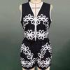 Women's 2 Piece Set Halter Vest & Shorts Summer Outfit Tropical Print Vacation Beach Suit