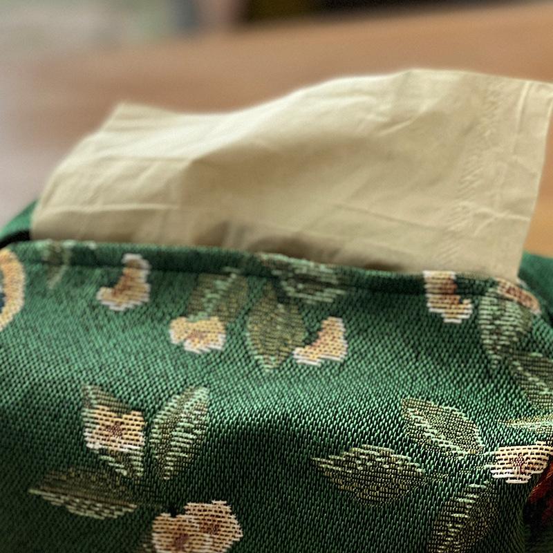 Retro Paper Sets of Paper Towel Bag Cloth Art Suction Box Sitting Room Jacquard for Paper Bags Home Desktop Paper Bag