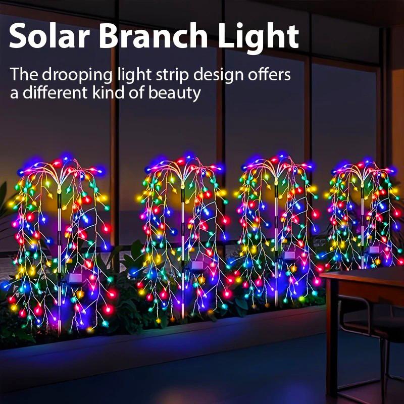 Outdoor LED Firework Christmas Decor Solar Lights Waterproof Garden Party Fairy Solar Lights for Landscape Lawn Pathway Patio