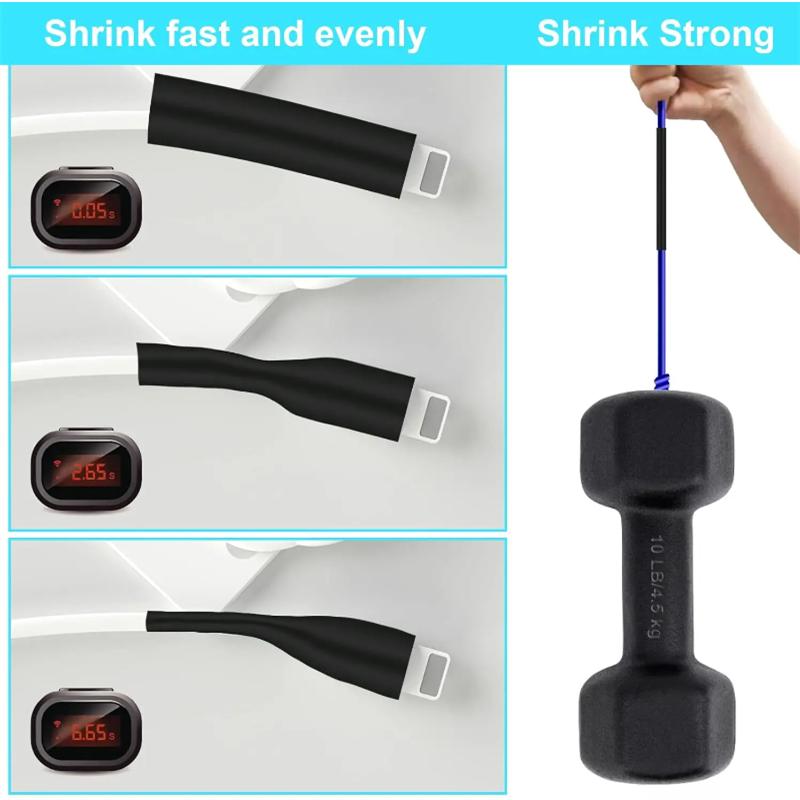 Black Heat Shrink Tube Kit Thermoresistant Tubing Shrink Wire Wrapping Electrical Connection Cable Insulation Sleeves Protecter