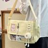Y2K Japanese Harajuku School Bags for Teenage Girls New 2024 Transparent Itabag Crossbody Bag DIY Badges Display Plate Ita Bag