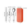 Stainless Steel Portable Cutlery Set 304 Material Foldable Design For Picnic Camping