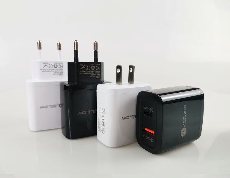 Dual-Port PD20W USB Charger, US Standard - Fast Charging for iPhone and Apple Devices