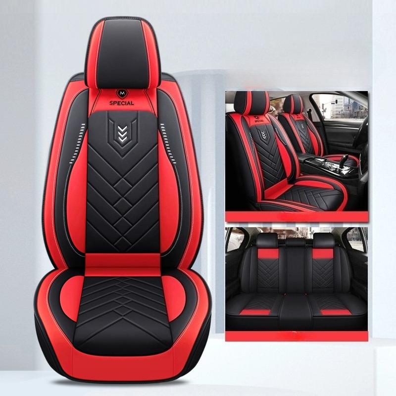 Full Set Car Seat Covers  Luxury Faux Leather Car Seat Covers, Universal Fit Full Coverage Protectors  Comfortable & Durable