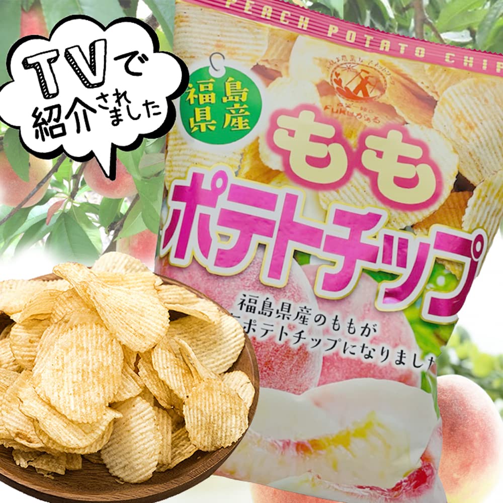 Pfirsich-Kartoffelchips aus der Präfektur Fukushima, 100 g, 5 Beutel, Set, eingeführt am Zawatsuku-Freitag
