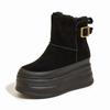 Inner Heightening Snow Boots Women's Winter New Thick-soled Small Short Boots Cold-proof Soft Leather Velvet Warm Women's Boots