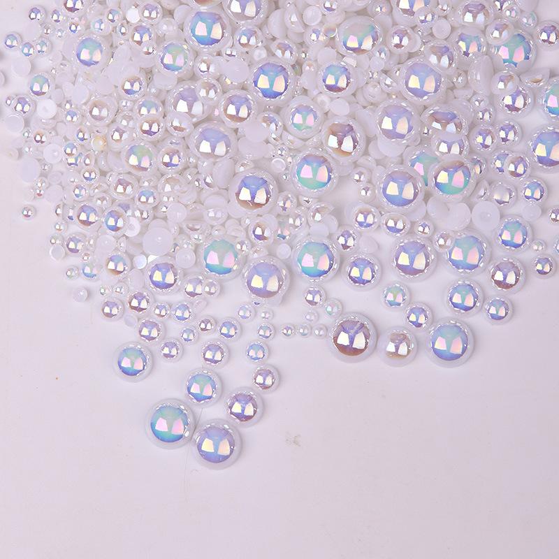 3-10Mm Perle Semi-Rotunde Mixte 5400 Buc Pungă Abs Evidențiere Perlă Plată Bricolaj Accesorii Îmbrăcăminte