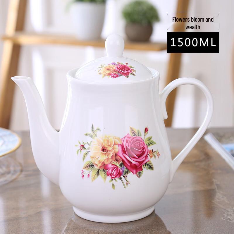 Lygil Heat-Resistant Ceramic Teapot with Stainless Steel Filter