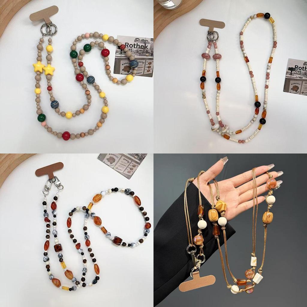 Handmade Amber Phone Lanyard With Long Pvc Strap For Universal Use