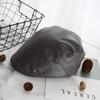 Autumn and winter PU leather forward hat women's niche face small cap retro beret painter hat tide