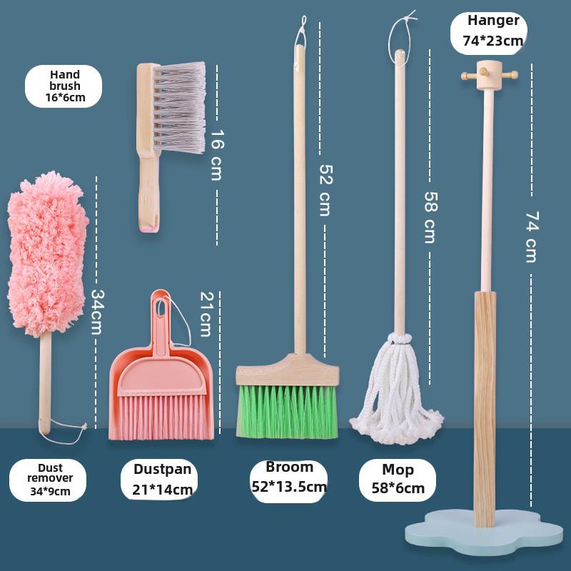 Kids' Wooden Cleaning Play Set: Broom, Mop & Tools for Early Learning