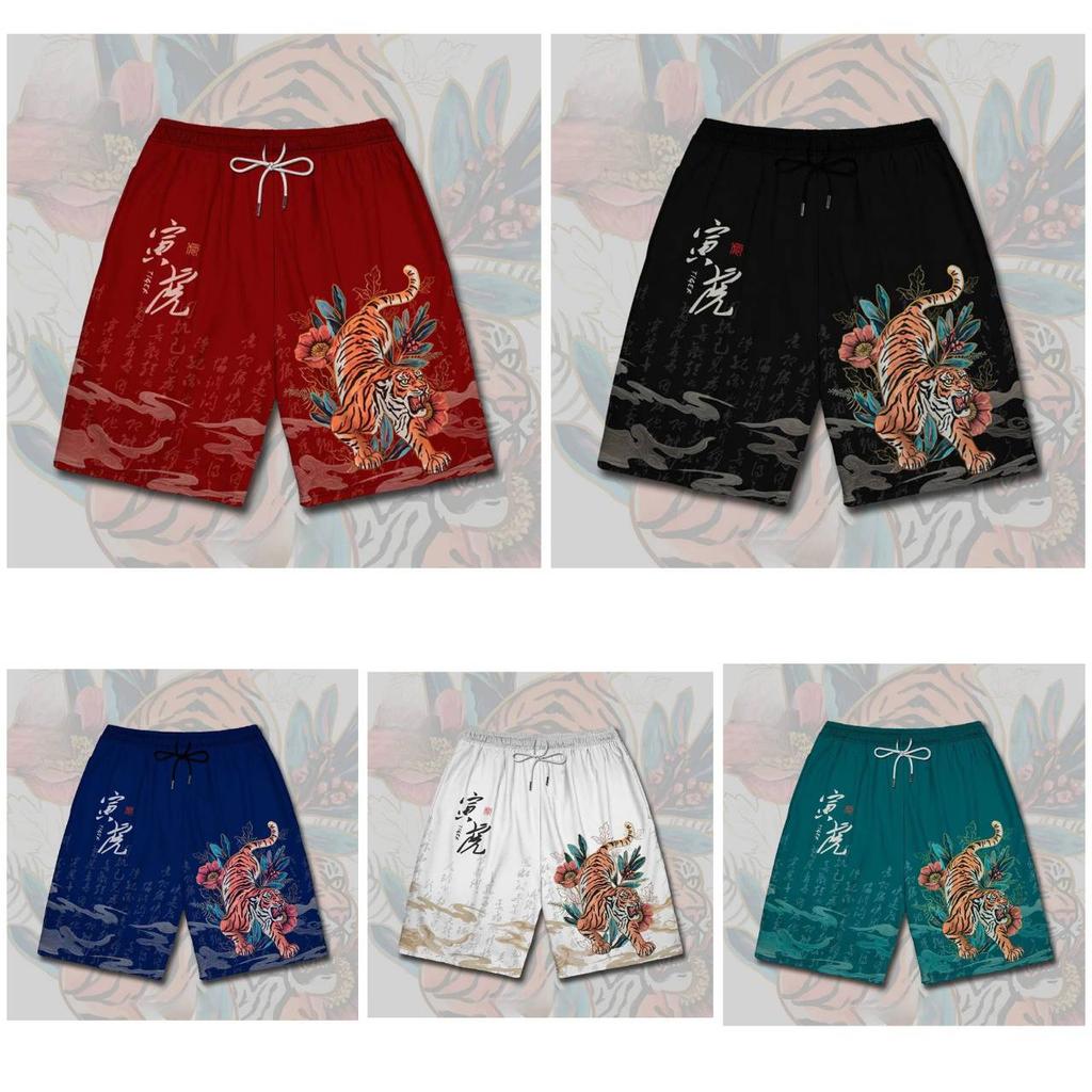 Tiger Muay Thai Boxing Kickboxing Training Shorts Print Quick Dry Martial Art Boxer Unisex Men Women Kid Fighting Fitness Sport Gym Workout