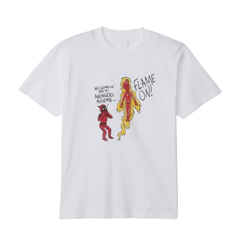 Small Planet Marvel  Deadpool & Wolverine  Human Torch Short Sleeve T-Shirt, Size M, White