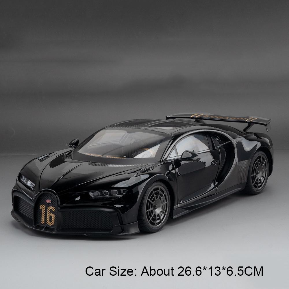 1:18 Chiron Mustang Shelby Gt500 Miniature Model Toys Alloy Diecast Car Doors Opened Sound Light Pull Back Cars Boyfriend's Gift