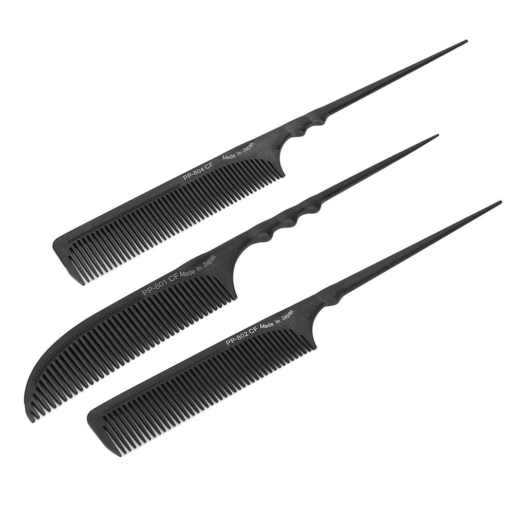 Tail Comb Professional Grade Heat Resistant Hairdressing Styling Salon Combs for All Hair Types Blac