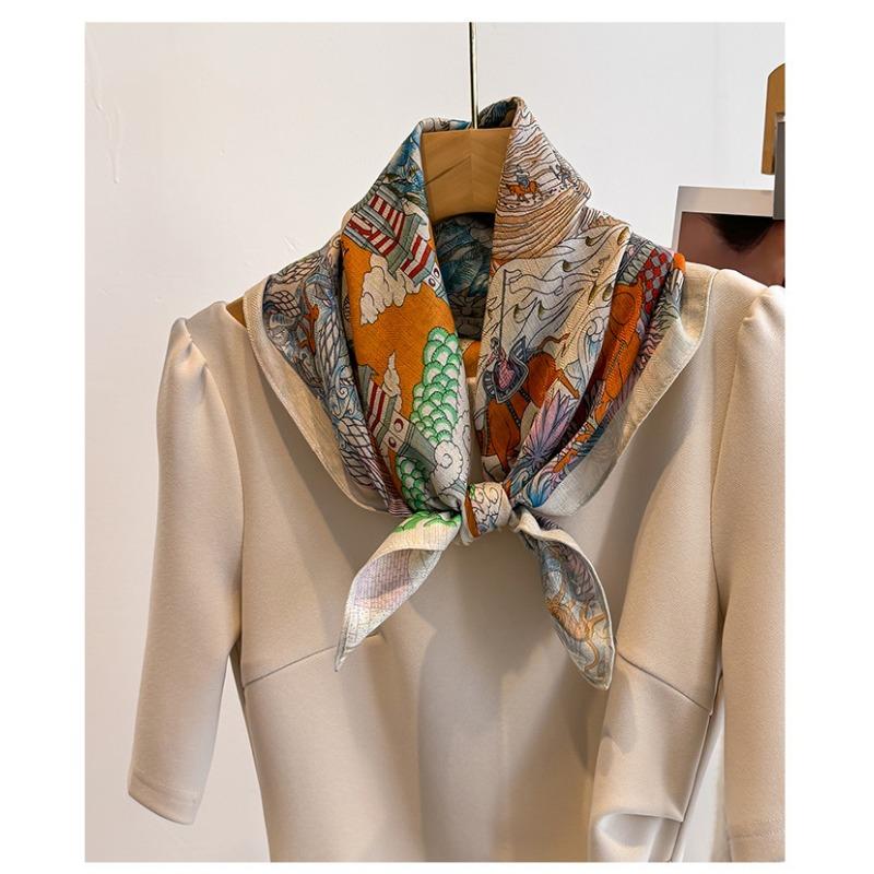 Women S Fashion Small Square Scarf For Spring Autumn Neck Protection