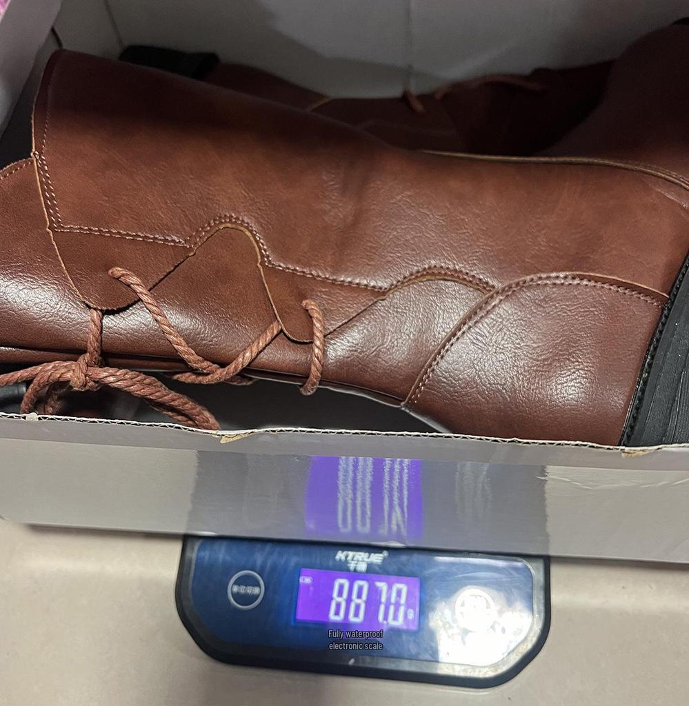 2025 Autumn/Winter Women's Low Heel Chunky Side Zipper Mid-Calf Round Toe Leather Boots, Korean Style