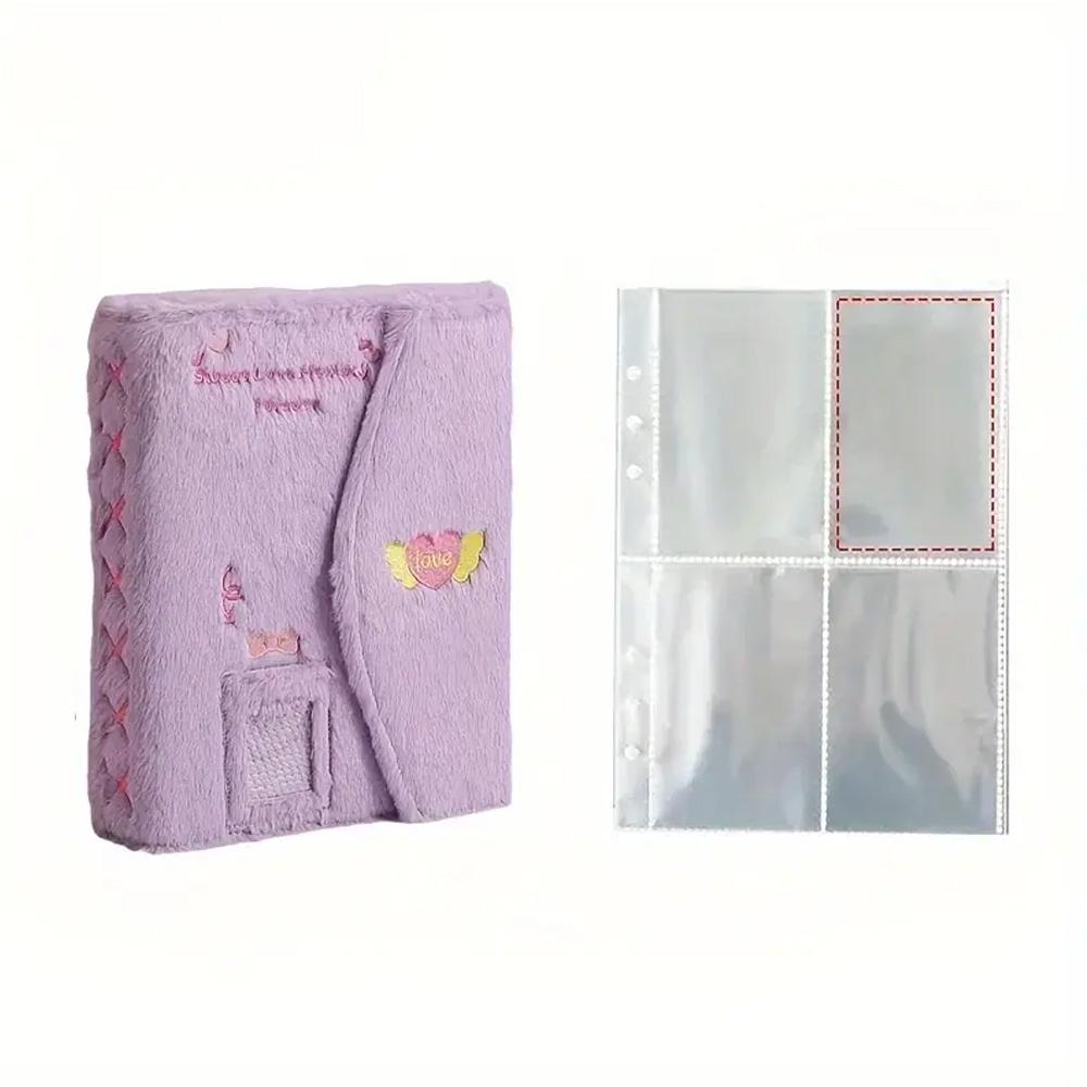 Cartoon Plush A5 Kpop Binder Photocard Holder Idol Photo Album Photocards Collect Book Kawaii School Stationery Picture Albums