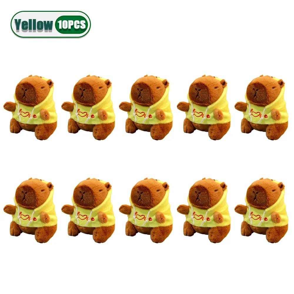 1-20 Stuks Hoodie Dragende Capybara Pluche Sleutelhanger Rugzak Decor Schattig Dier Pop Kerstkous Vulling Cadeau Idee brown