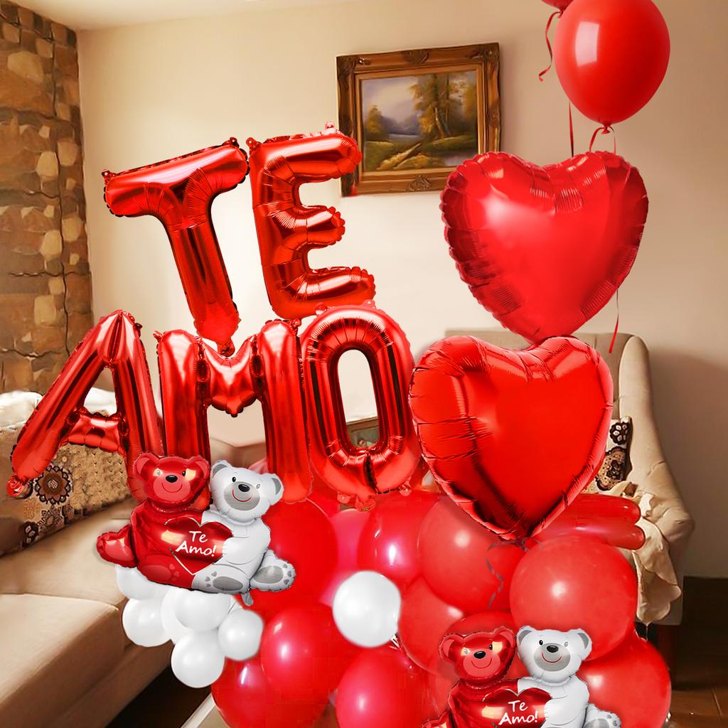 Spanish I love you lettering banner balloon, for Valentine's Day party, proposal, confession, Valentine's Day anniversary
