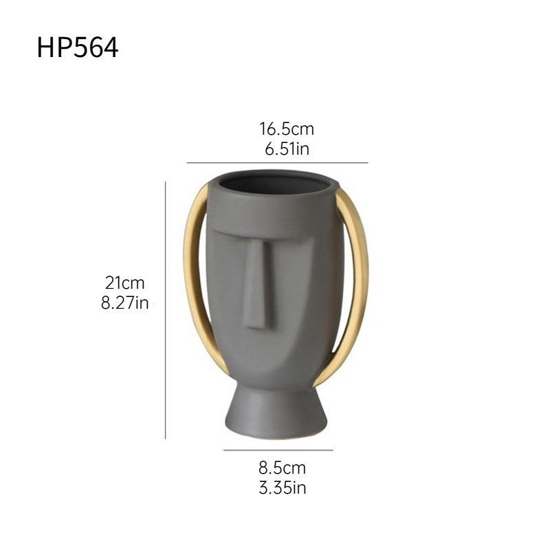 Ceramic People Face Statue Creative Wine Cabinet Decoration Ornament TV Cabinet Desktop Crafts Living Room Home Decoration