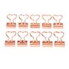 10Pcs Binder Clips Love Shape Rose Gold Clamping Force Tight Manganese Steel Sheet Material Paper Clips