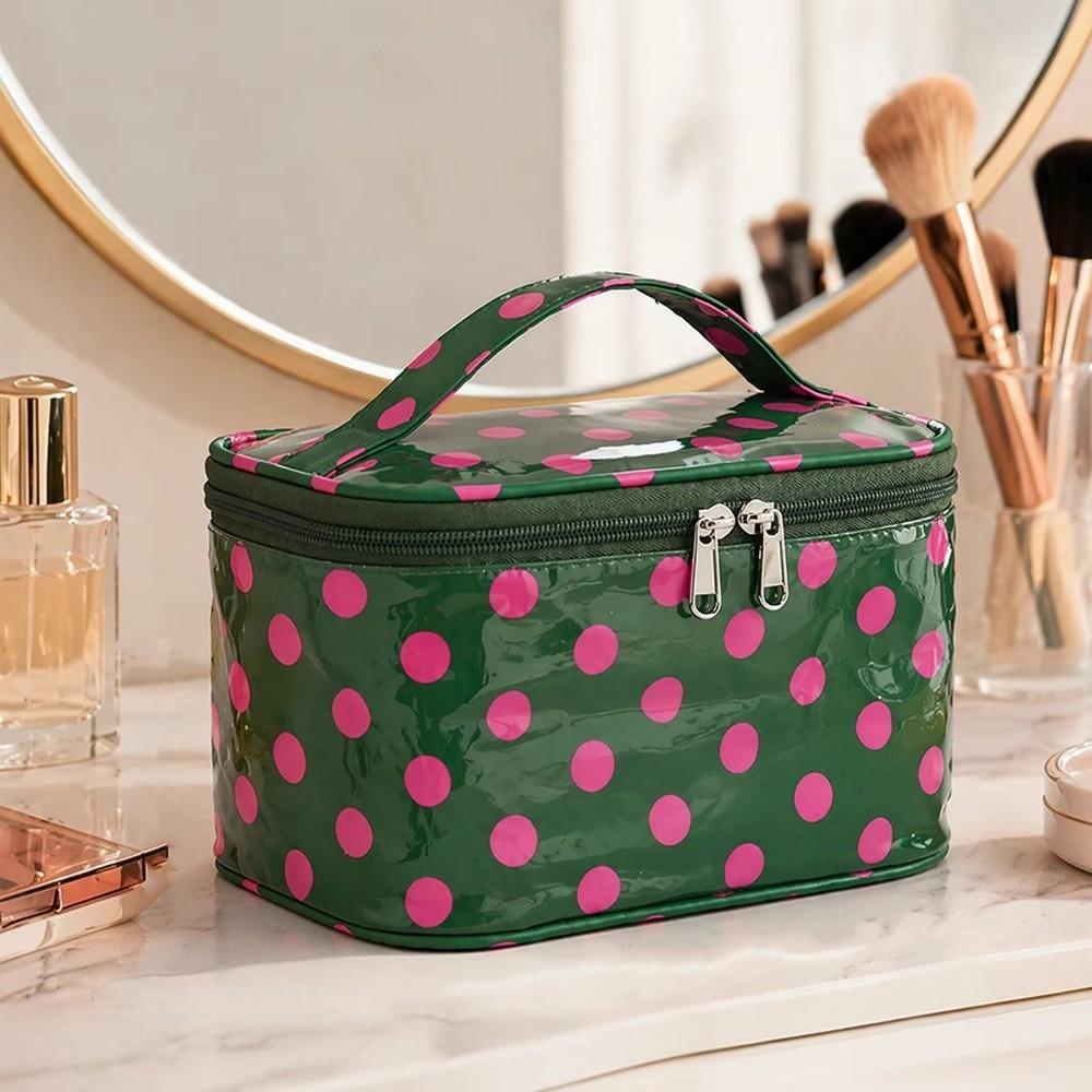 Polka Dot Cosmetic Bag PVC Make Up Organizer Polka Dot PVC Makeup Bag Business Trip