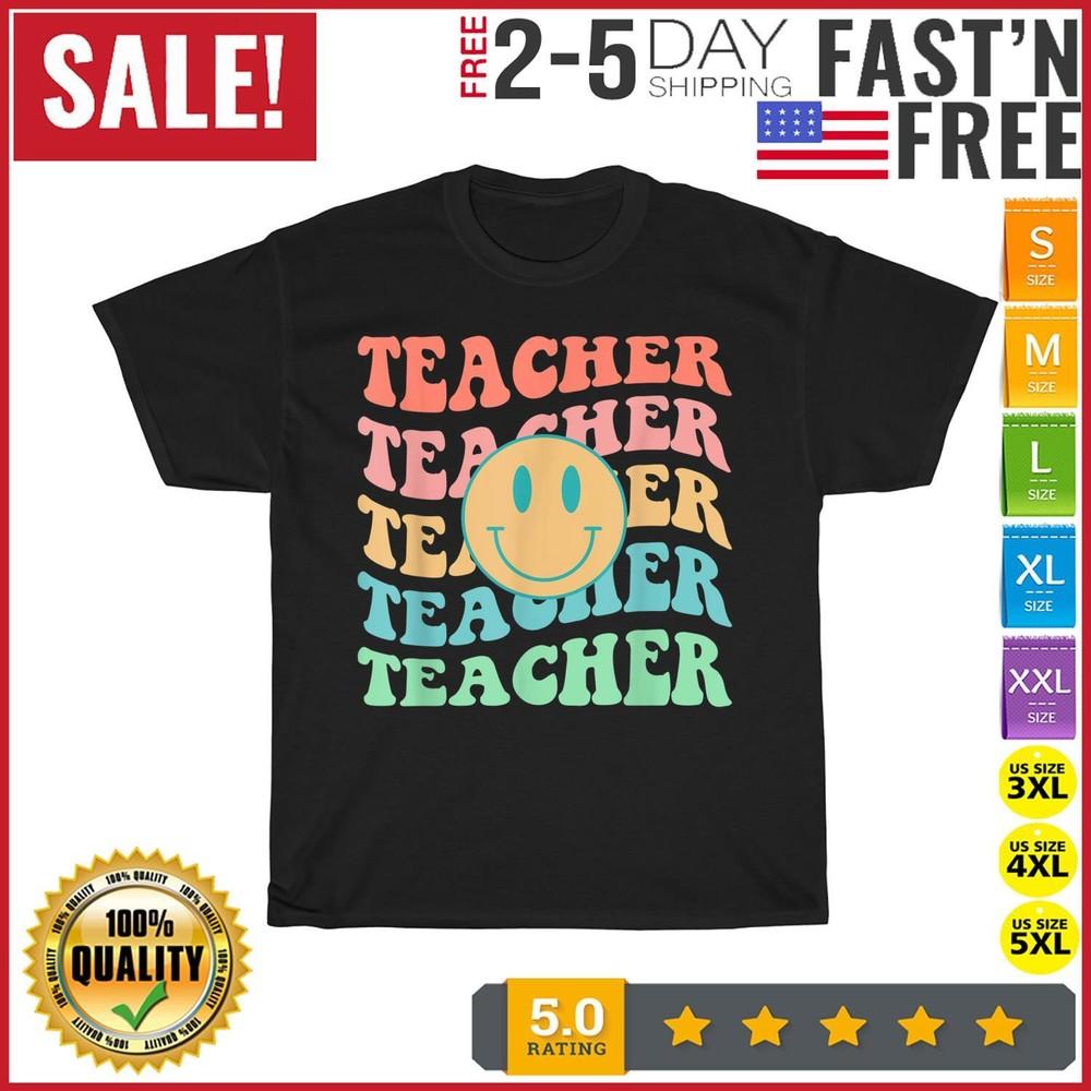 Retro Teacher Inspirational Colorful Elementary School Vintage T Shirt Men Women