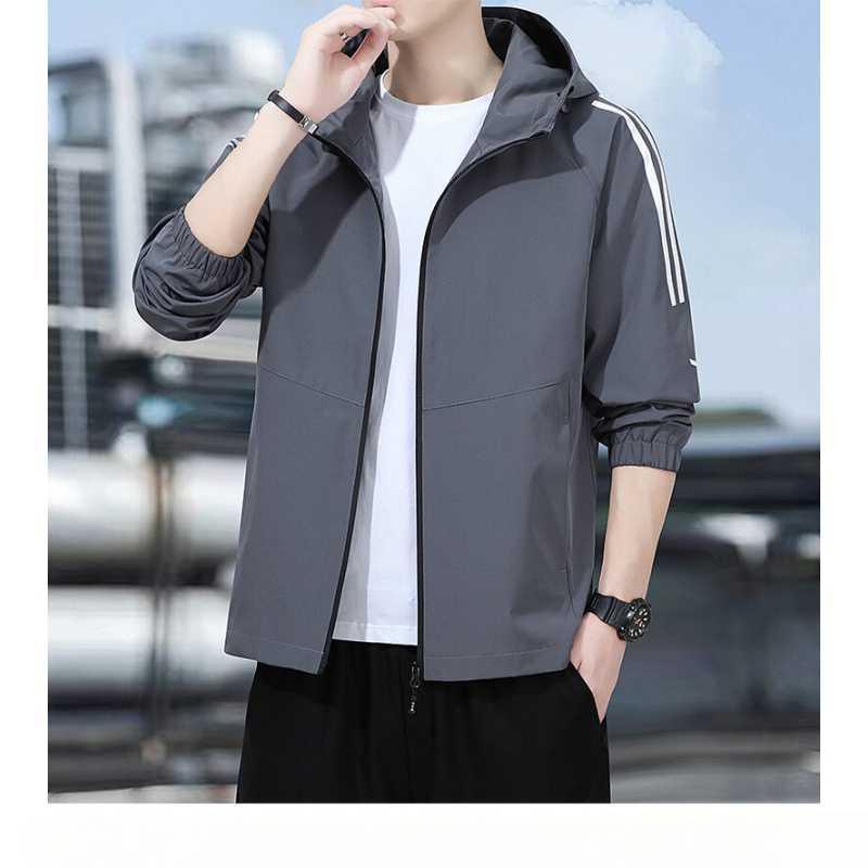 

Мужская спортивная куртка с капюшоном, осенняя свободная и универсальная, новая осенняя повседневная верхняя одежда 5XL серый