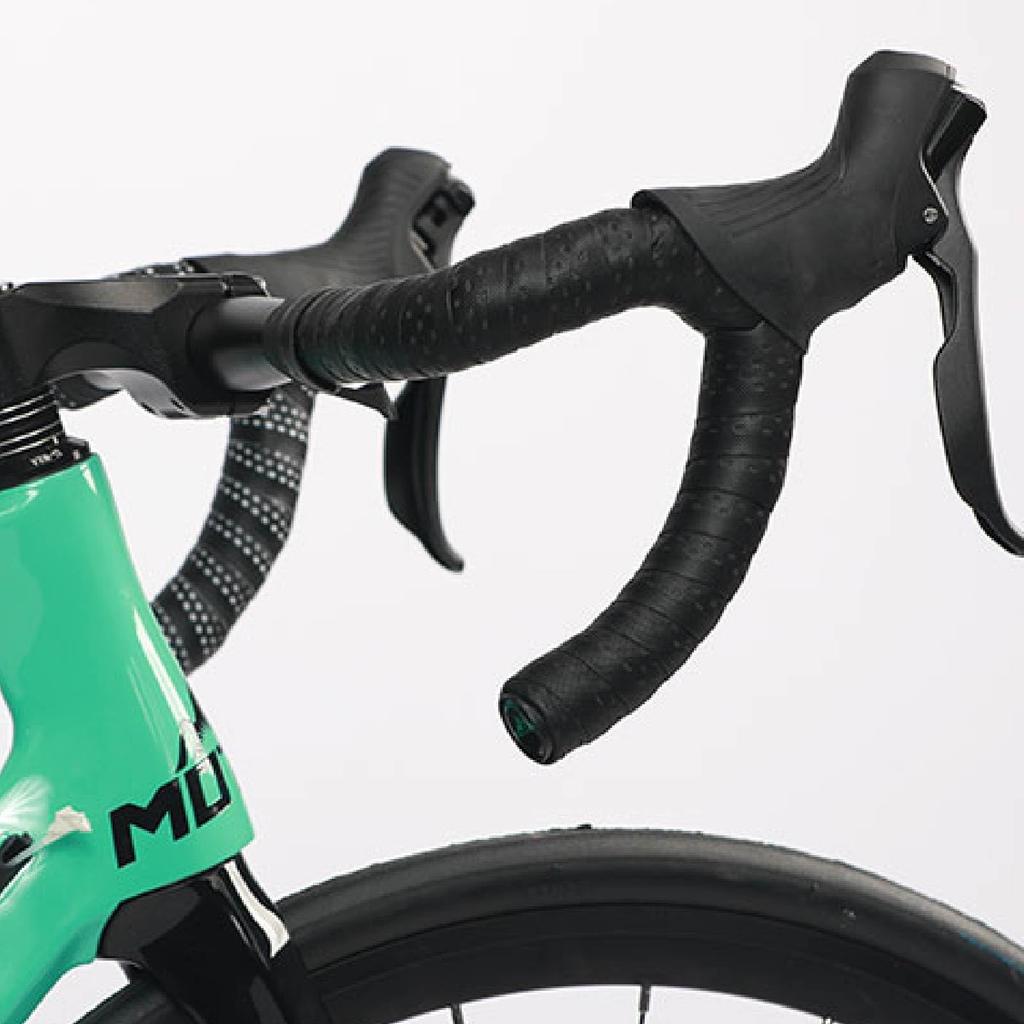 JEELAD EVA Bar Tape with End Set for Road Bikes Plugs, Anti-Slip, 2-Roll (01 - Black)