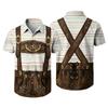 Men's Short Sleeve Button Down Shirt Retro Beer Festival Print Casual Loose Fit Party Shirt with Traditional Lederhosen Design for Everyday Wear