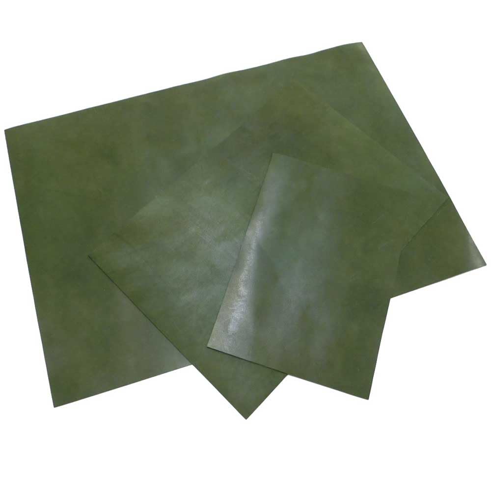 

Дефектная выделанная кожа x 3 листа (Зеленый, 1,0 мм A4) зелёный