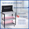 Adjustable 3-Tier Hand-Push Tool Cart for Auto Repair - Multi-Functional Mobile Workshop Storage.