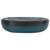 VidaXL Countertop Basin, Bathroom Sink with Drain Hole, Washbasin with Patterns Toilet Bathroom, Turquoise Oval 155101