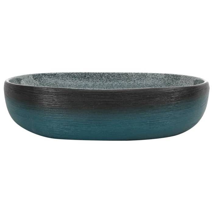 VidaXL Countertop Basin, Bathroom Sink with Drain Hole, Washbasin with Patterns Toilet Bathroom, Turquoise Oval 155101
