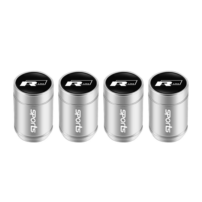 VW Valve Stems Caps 4Pcs Volkswagen Valve Cap Alloy Dust Cover Car Tire Accessories For VW GTI Golf Polo Passat Tiguan T-ROC Jetta EQ1