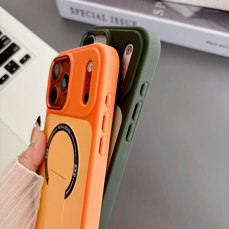 Skin-Feel Magnetic Phone Case for Apple IPhone 17 16 15 14 13 Pro Max with Kickstand Wireless Charging Protective Cover