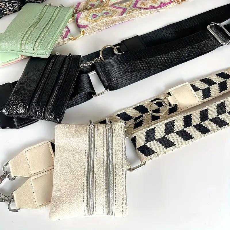 105-145cm Solid Color Adjustable With Coin Purse Practical Printed Pattern Card Holder Wallet Multi-Function Multi-Color